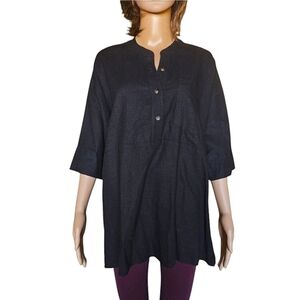 Show Me Your MuMu No Collar  Oversized Linen Blend Tunic Top